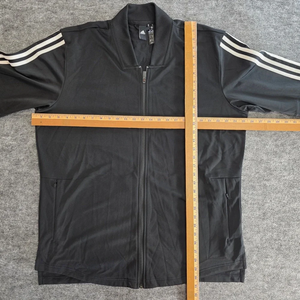 Adidas Track Jacket‎ Mens XL Black White ID Tricot Stadium  3 Stripe Athletic